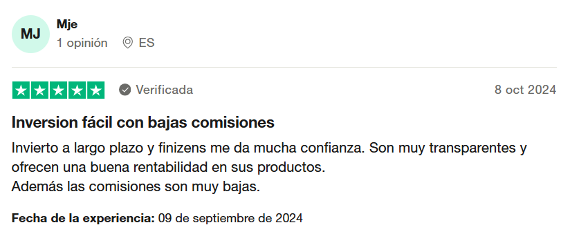 testimonio cliente finizens | IFI - invertir en fondos Testimonio cliente Finizens