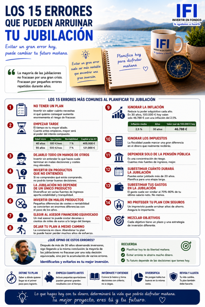 los errores que no debes cometer cuando planifiques tu jubilacion | IFI - invertir en fondos los errores que no debes cometer cuando planifiques tu jubilacion