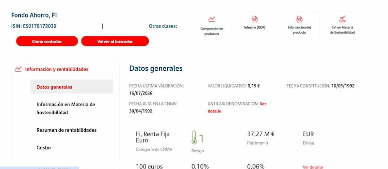 ejemplo-ficha-fondo-santander | IFI - invertir en fondos Ficha de Fondo Ahorro en Santander AM