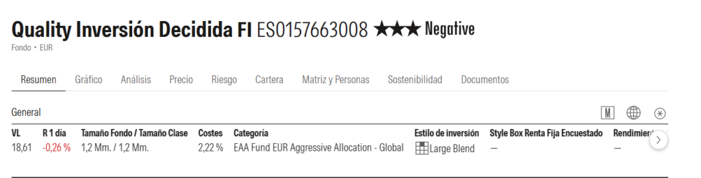 bbva-quality-inversion-decidida-ficha-morningstar | IFI - invertir en fondos Ficha de BBVA Qualitiy Inversión Decidida en Morningstar