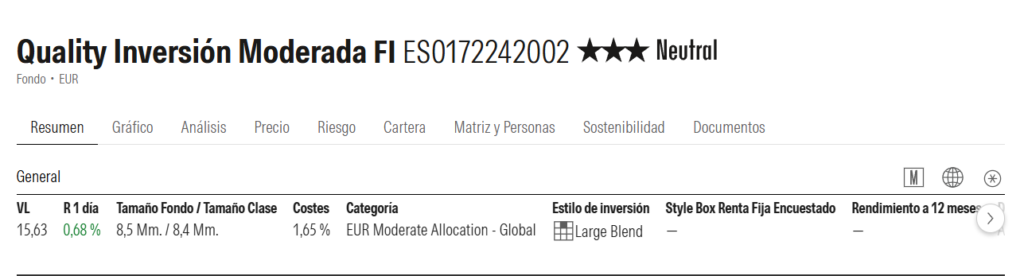 bbva-quality-inversion-moderada-ficha-morningstar | IFI - invertir en fondos Ficha de BBVA Quality Inversión Moderada en Morningstar