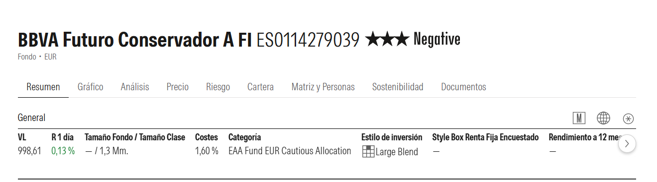 BBVA Futuro Conservador: opiniones y análisis