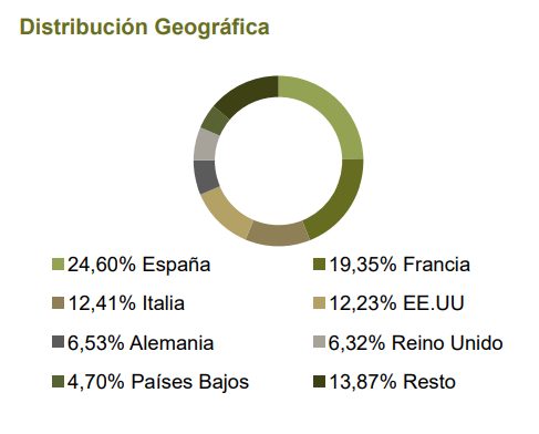 caixabank-master-renta-fija-privada-euro-distribucion-geografica | IFI - invertir en fondos Distribución geográfica de la cartera de Caixabank Master Renta Fija Privada Euro