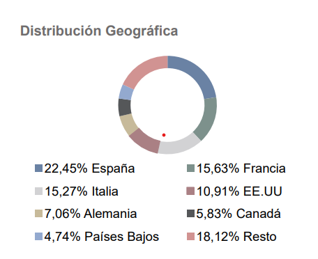 distribucion-geográfica-caixabank-monetario-rendimiento | IFI - invertir en fondos Distribución geográfica de Caixabank Monetario Rendimiento | Fuente: Caixbank AM