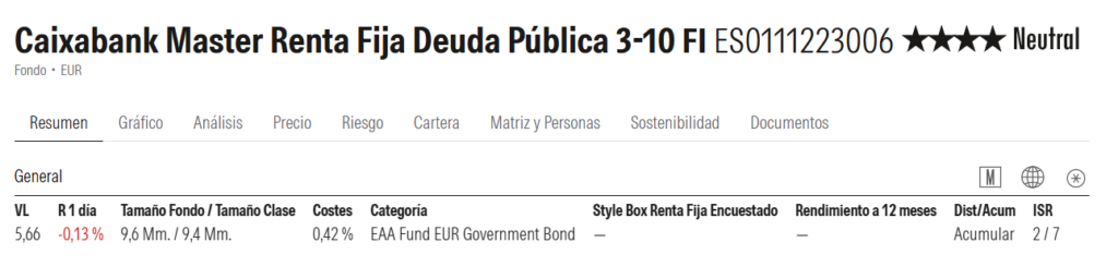 ficha-morningstar-caixabank-master-renta-fija-deuda-publica-3-10 | IFI - invertir en fondos Ficha en Mornginstar de Caixbank Master Renta Fija Deuda Pública 3-10
